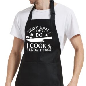 ozoskeiw funny aprons for men - bbq gifts for men dad father’s day husband chef kitchen mens aprons for grilling cooking grill birthday christmas