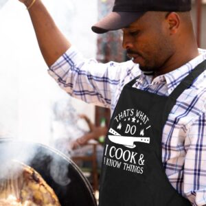 OzosKeiw Funny Aprons for Men - BBQ Gifts for Men Dad Father’s Day Husband Chef Kitchen Mens Aprons for Grilling Cooking Grill Birthday Christmas