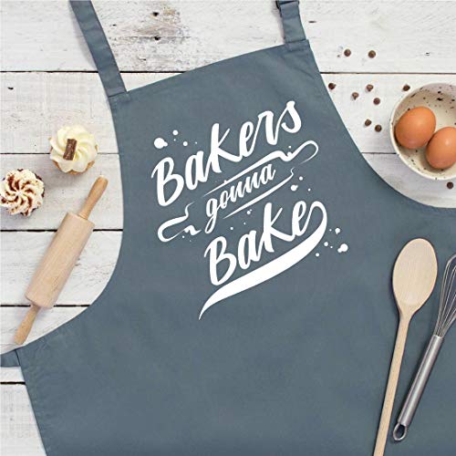 Saukore Funny Baking Aprons for Women Men, Cute Baking Gifts for Bakers, Kitchen Cooking Apron with 2 Pockets - Birthday Housewarming Mother's Day Gifts for Mom Wife Husband Dad Son Sister