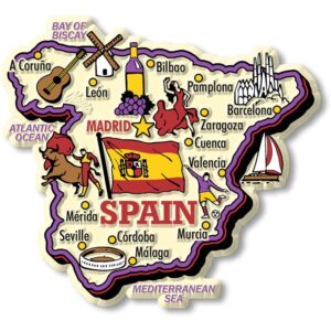 spain jumbo country map magnet by classic magnets, collectible souvenirs made in the usa