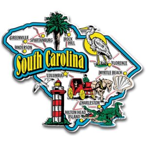 south carolina jumbo state magnet by classic magnets, 4.1" x 3.6", collectible souvenirs made in the usa