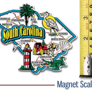 South Carolina Jumbo State Magnet by Classic Magnets, 4.1" x 3.6", Collectible Souvenirs Made in The USA