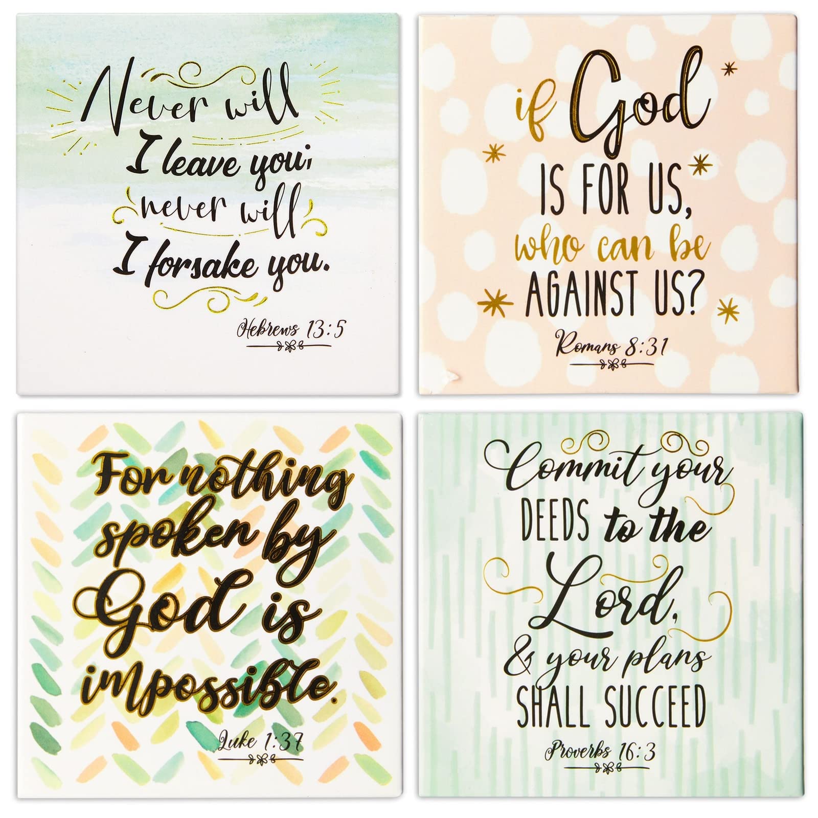 Pipilo Press 8 Pack Inspirational Bible Verse Magnets for Fridge, Christian Office Decor, Scripture Gifts (2.5 in)