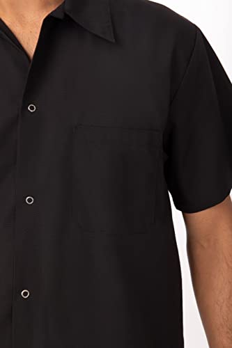 Chef Works Men's Utility Cook Shirt, Black, Large