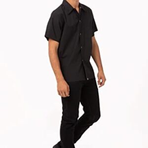 Chef Works Men's Utility Cook Shirt, Black, Large