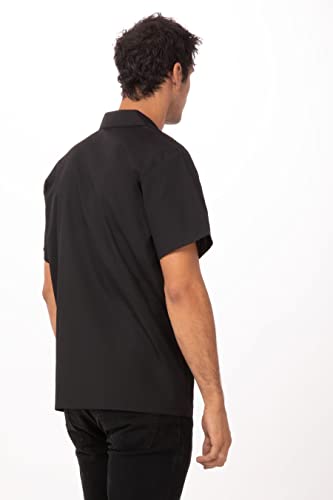 Chef Works Men's Utility Cook Shirt, Black, Large