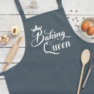 Saukore Funny Baking Aprons for Women, Cute Baking Gift for Bakers, Kitchen Cooking Apron with 2 Pockets - Birthday Housewarming Mother's Day Gift for Mom Wife Sister Aunt Grandma