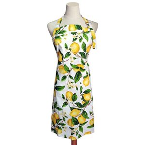 firstkitchen lemon apron, aprons for women with pockets, kitchen apron adjustable, cute chef apron for cooking, baking, summer, outdoor, garden for mothers day, wedding gift, 30x25