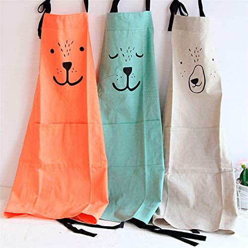 YOLOPARK Lovely Parent and Child Apron, Comfortable Simple Apron with Pocket for Painting Cooking Artist Chef, Pack of 2