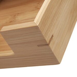 Bamboo Napkin Holder Square, 7.5" x 7.5" x 2.5", Wood Napkin Tray, Wooden Guest Towel Holder for Kitchen Table Countertop