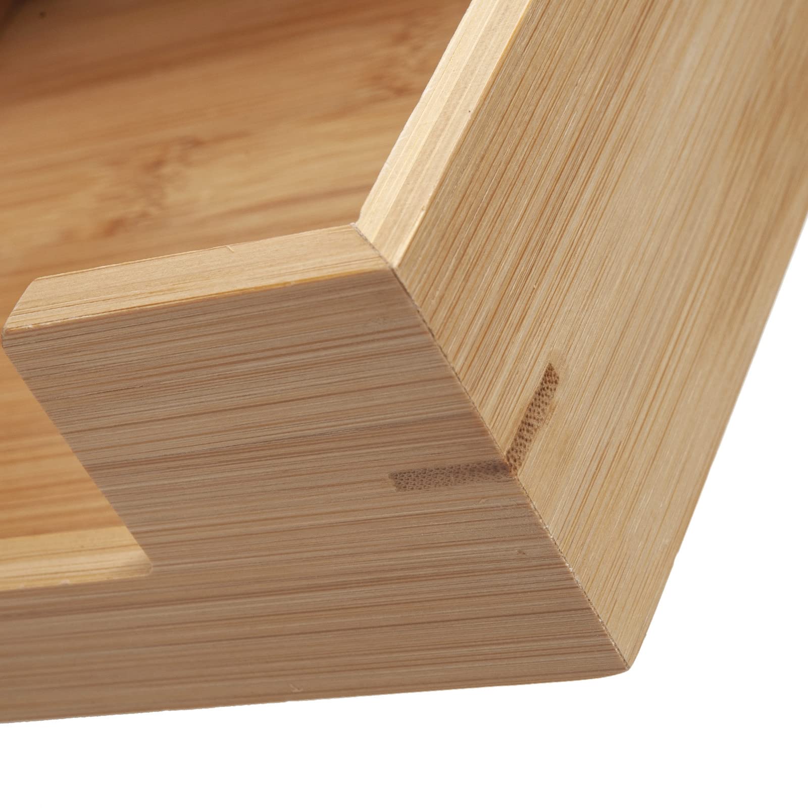 Bamboo Napkin Holder Square, 7.5" x 7.5" x 2.5", Wood Napkin Tray, Wooden Guest Towel Holder for Kitchen Table Countertop