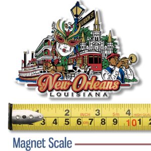 New Orleans City Magnet by Classic Magnets, Collectible Souvenirs Made in The USA, 4.1" x 3.3"