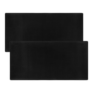 2 pack heavy-duty bar mat pad pvc rubber dish drying spill matting for ktv bar glass home (xl:24"x 12")