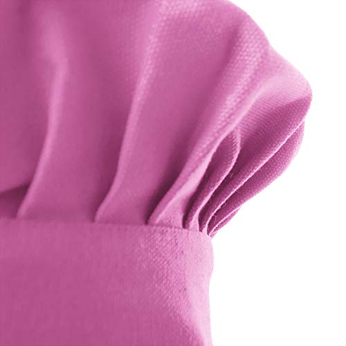 TopTie Chef Hat for Kid & Adult, Cotton Elastic Adjustable Kitchen Cooking Baking Hat-Hot Pink-S