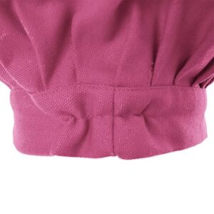 TopTie Chef Hat for Kid & Adult, Cotton Elastic Adjustable Kitchen Cooking Baking Hat-Hot Pink-S