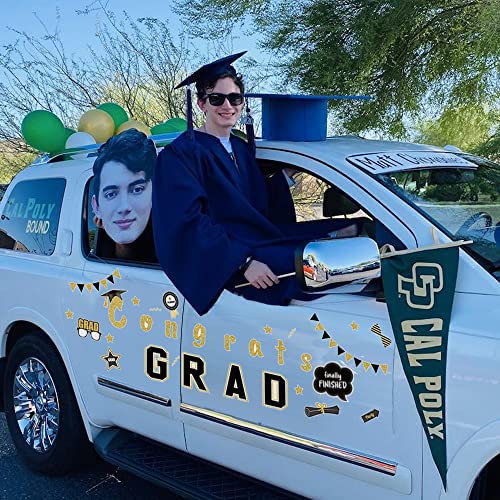 31 Picees 2023 Graduation Car Decorations, Black and Gold Congrats Grad Magnetic Decorations Parade, Congrats Grad Graduation Party Decor,Refrigerator Decal Stickers Garage Door Theme Party Supplies