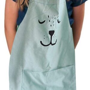 HILLHOME 2 Pack Cotton Adjustable Parent and Child Apron with Pockets Great Gift For Adult and Kid Baking,Painting,Mommy and Me Matching Set