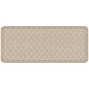 newlife by gelpro anti-fatigue designer comfort kitchen floor mat, 20x48" , trellis khaki stain resistant surface with 3/4” thick ergo-foam core for health and wellness
