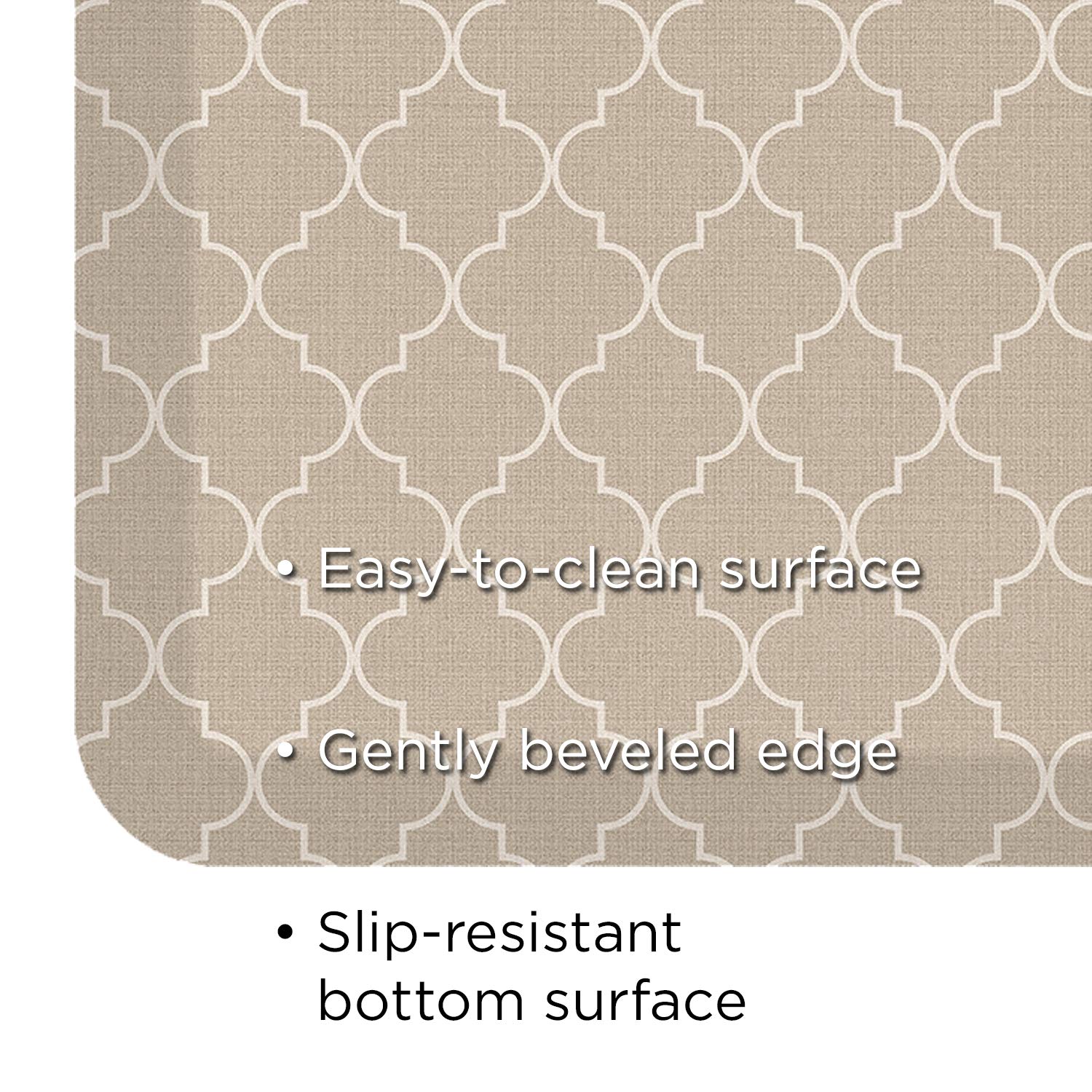 NewLife by GelPro Anti-Fatigue Designer Comfort Kitchen Floor Mat, 20x48" , Trellis Khaki Stain Resistant Surface with 3/4” Thick Ergo-foam Core for Health and Wellness