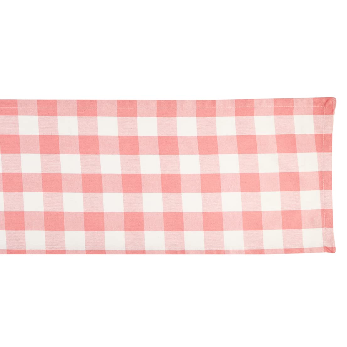 DII Buffalo Check Collection, Classic Farmhouse Table Runner, 14x72, Pink & White