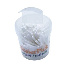 Angled toothpick Scalerpick White Plastic Household Teeth Cleaning Curved Hook 2 Bottle 400pieces