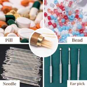 Huwane Toothpick Holder Portable Wood Toothpick Case Waterproof Handmade Craft Toothpick Pocket Box for Storage Toothpick, Needle, Pill, Cotton Swab, Bead, Ear Pick, and Other Small Object (4 Packs)