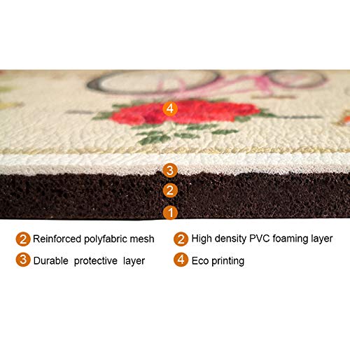 UpNUpCo Artistic Beautiful Anti Fatigue Kitchen Floor Mat - Unique Floor Mats - Pain Relief Padded Kitchen Mats - Floor Mats For In Front Of Sink - Memory Foam 30" X 17.5" X 10mm Cushion Spicy