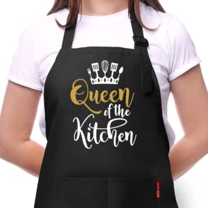 XBPDMWIN Funny Aprons for Women - Cute Kitchen Aprons with 2 Pockets for Cooking Baking - Birthday, Valentines Day, Mother's Day Apron Gifts for Mom Wife Girlfriend Aunt Grandma