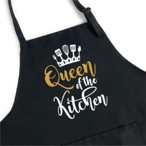 XBPDMWIN Funny Aprons for Women - Cute Kitchen Aprons with 2 Pockets for Cooking Baking - Birthday, Valentines Day, Mother's Day Apron Gifts for Mom Wife Girlfriend Aunt Grandma