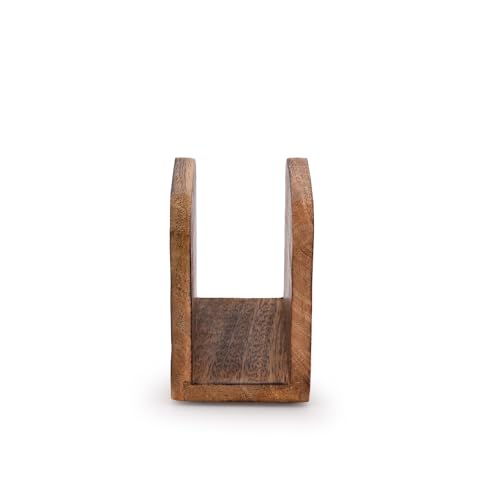 Samhita Burning Finish Mango Wood Napkin Holders For Kitchen Upright Paper Napkin Storage Dispenser House, Party, Restaurant, Hotel, Cafe, Bar (5.5"x 2.5"x 4")