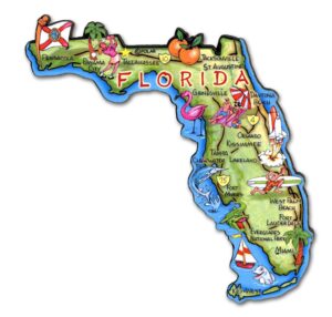 florida artwood state magnet collectible souvenir by classic magnets