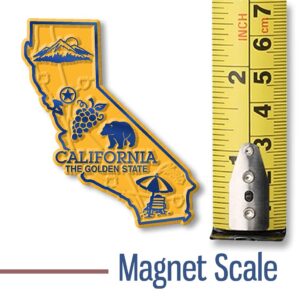 California Small State Magnet by Classic Magnets, 2.1" x 2.5", Collectible Souvenirs Made in The USA