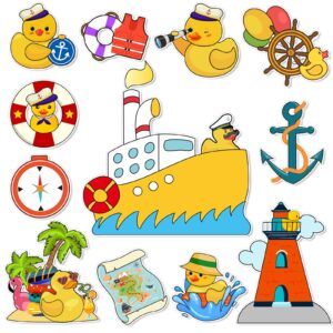 xuhal 12 pieces duck cruise door decorations funny cruise door magnets duck fridge magnet reusable duck magnetic stickers decals for ship refrigerator stateroom carnival car birthday kitchen decor