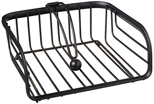 Spectrum Ashley Weighted Napkin Holder (Black) - Dispenser & Décor for Kitchen, Dining Room, Outdoor, & Bar Tabletop Storage