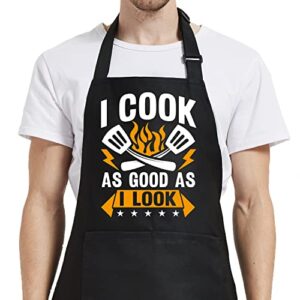 Cooking Gifts for Men, Funny Aprons for Women with Pockets for Kitchen Baking Grill BBQ, Grilling Gifts for Men Chef Dad Mom Husband Wife Father’s Day Birthday