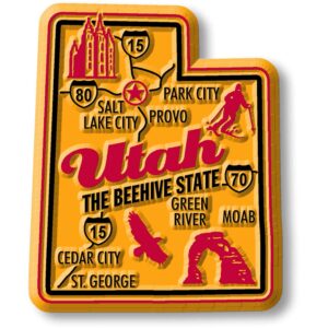 utah premium state magnet by classic magnets, 1.9" x 2.3", collectible souvenirs made in the usa