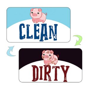 monring funny dishwasher magnet clean dirty sign,universal strong double sided clean dirty flip indicator,kitchen magnet sign for dishwasher refrigerator washing machine, 3.5x2x0.1inch (dm2)