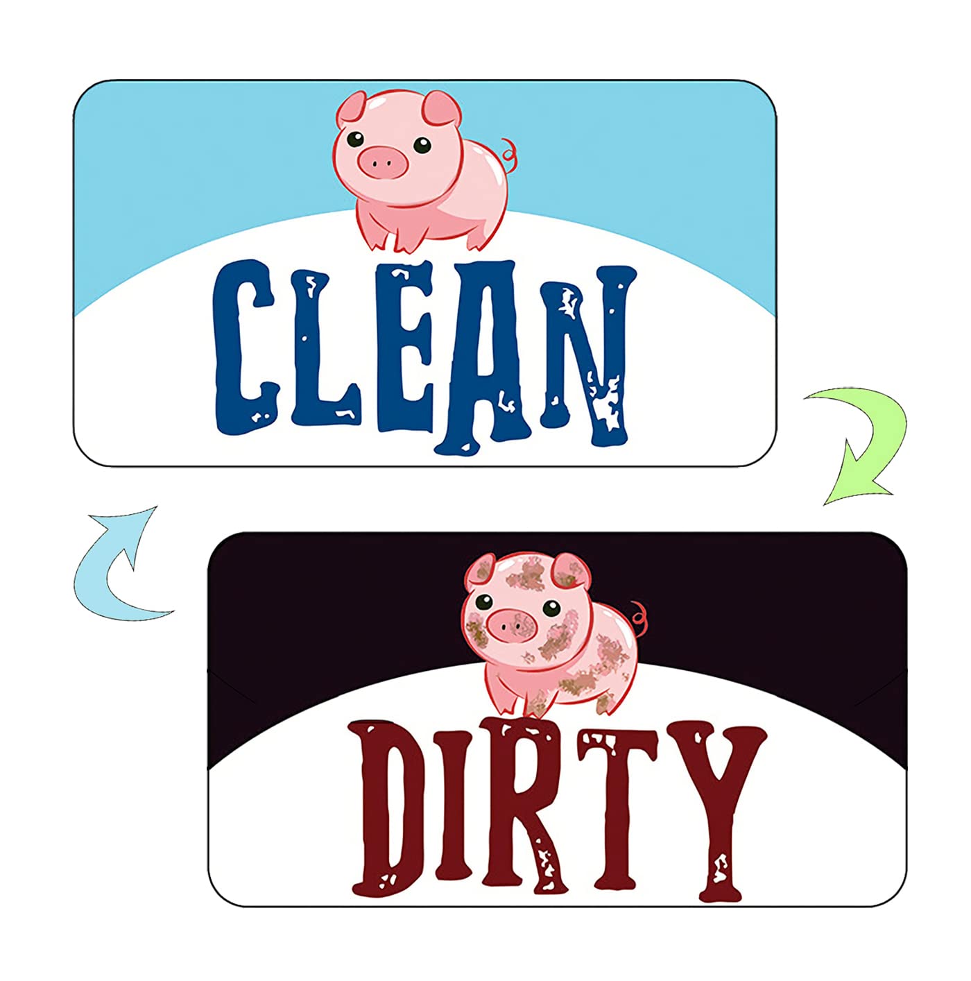 Monring Funny Dishwasher Magnet Clean Dirty Sign,Universal Strong Double Sided Clean Dirty Flip Indicator,Kitchen Magnet Sign for Dishwasher Refrigerator Washing Machine, 3.5x2x0.1inch (DM2)