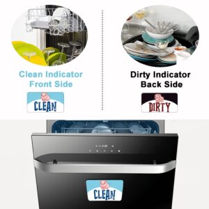 Monring Funny Dishwasher Magnet Clean Dirty Sign,Universal Strong Double Sided Clean Dirty Flip Indicator,Kitchen Magnet Sign for Dishwasher Refrigerator Washing Machine, 3.5x2x0.1inch (DM2)