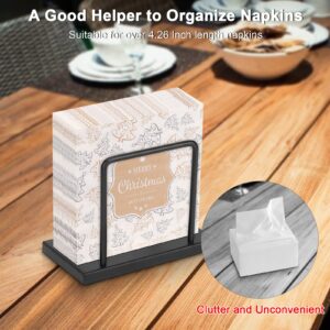 Livabber Napkin Holder, Metal Napkin Holder Modern Freestanding Tissue Paper Dispenser for Table Kitchen Countertop (Metal Base, Black)