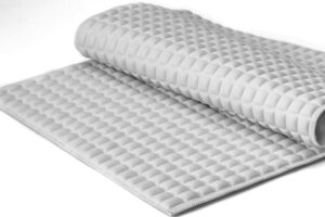 bowerbird premium air cushion bathtub mat with 800+ air-filled cells, provide unprecedented cushioned and soft comfort, reduce fatigue on your feet (natural rubber, gray, 27”×15”)
