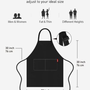 XBPDMWIN Kiss the Cook Apron Men - Funny BBQ Grill Apron for Cooking Enthusiasts - Adjustable Apron with 2 Pockets for Adult/Men/Women (Black)