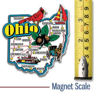 Ohio Jumbo State Magnet by Classic Magnets, 3.3" x 3.6", Collectible Souvenirs Made in The USA