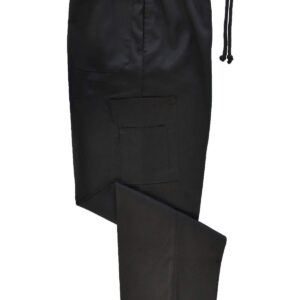 Natural Uniforms Classic 6 Pocket Black Chef Pants with Multi-Pack Quantities Available (3, Medium)