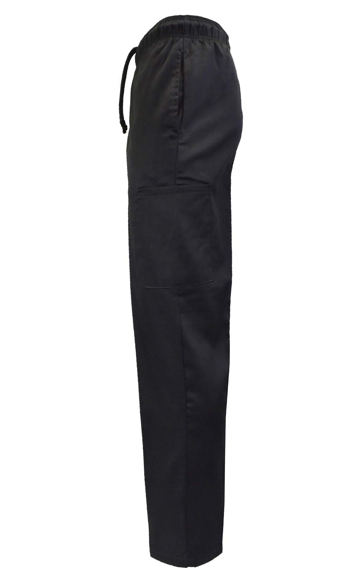 Natural Uniforms Classic 6 Pocket Black Chef Pants with Multi-Pack Quantities Available (3, Medium)