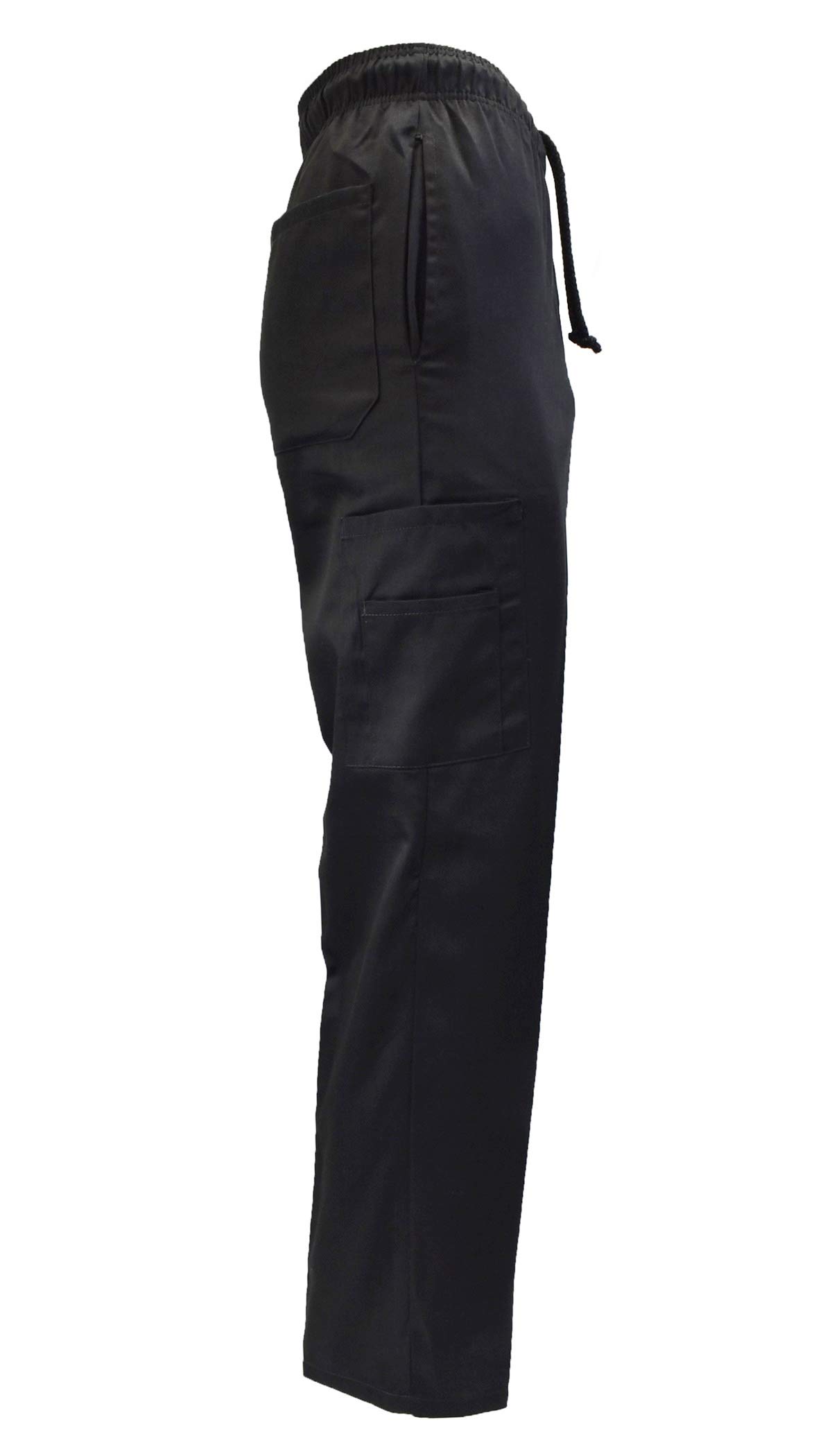 Natural Uniforms Classic 6 Pocket Black Chef Pants with Multi-Pack Quantities Available (3, Medium)