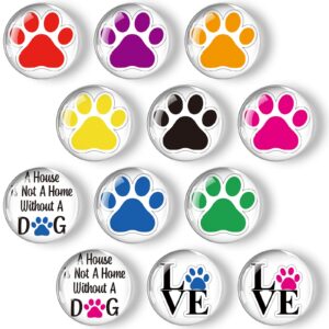 12 pieces glass magnets for fridge paw dog love decorative magnets for refrigerator cute colorful funny locker magnets for boys and girls classroom kitchen lock glass