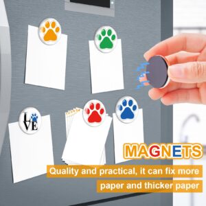 12 Pieces Glass Magnets for Fridge Paw Dog Love Decorative Magnets for Refrigerator Cute Colorful Funny Locker Magnets for Boys and Girls Classroom Kitchen Lock Glass