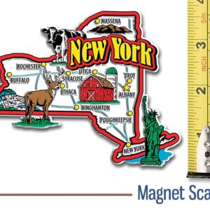 New York Jumbo State Magnet by Classic Magnets, 4.5" x 3.5", Collectible Souvenirs Made in The USA