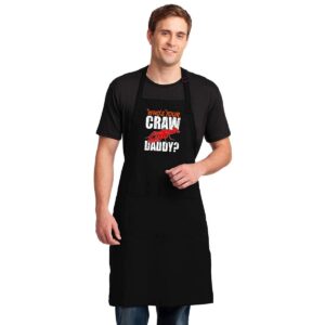 APASIN Cajun Crawfish apron, crawdaddy Kitchen Apron Gift with 2 Large Pockets, Adjustable neck strap apron, Gift for Dad, Grandpa, Uncle on Father's Day, Christmas gift (Crawdaddy - Black)